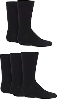 SockShop Boys and Girls Plain Bamboo Socks with Comfort Cuff and Handlinked Toes in 3 Pair and 5 Pair Packs