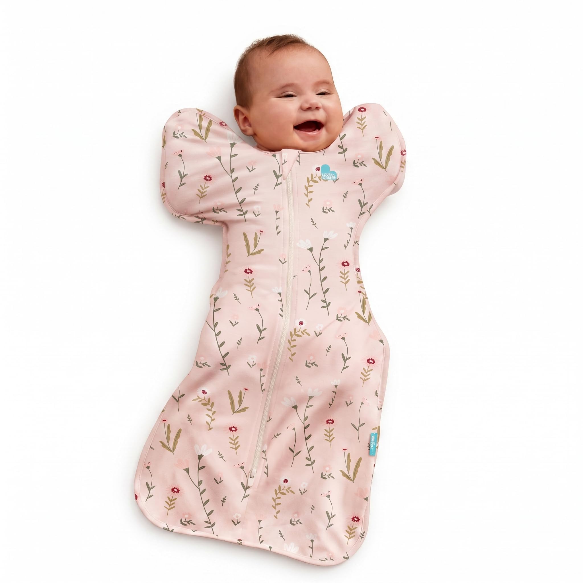Love To Dream Swaddle Up, S, 3.5–6kg, Posy Mini, 1.0 Tog | Arms Up Swaddle Helps