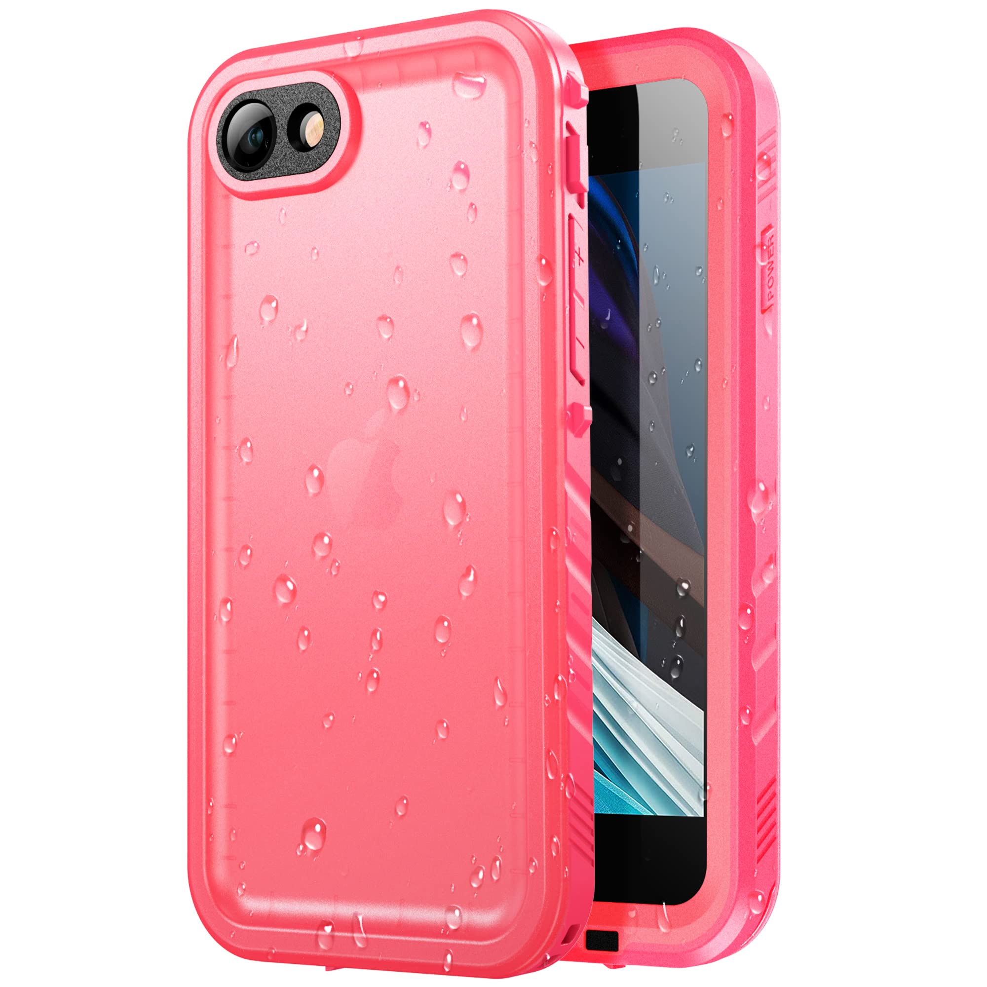 SPORTLINK Cover for iPhone SE3/SE2/7/8 Waterproof 360 Degree Shockproof, Pink
