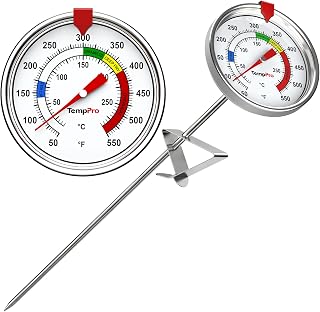 TempPro Candy Thermometer with Pot Clip, Oil Thermometer for Frying | 9" Long Probe Deep Fryer Thermometer for Oil, Cooking Thermometer for Candy, Liquids, Chocolate, Caramel, Brewing & Baking