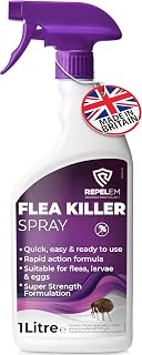 REPELEM Flea Spray for The Home - Household Killer, Kills Eggs & Larvae 1L | Professional Strength Formula, Household & Carpet Treatment, Kills Fleas, Larvae & Eggs, Low Toxicity, Ready to Use