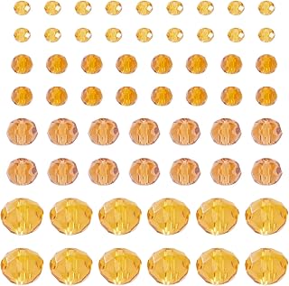 4 Strands Faceted Rondelle Glass Beads for Jewelry Making, Glass Spacer Beads for DIY Necklace Bracelet Earring Jewelry Crafts Supplies (Dark Goldenrod