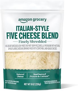 Amazon Grocery, Italian-Style Five Cheese Blend, Finely Shredded, 8 Oz