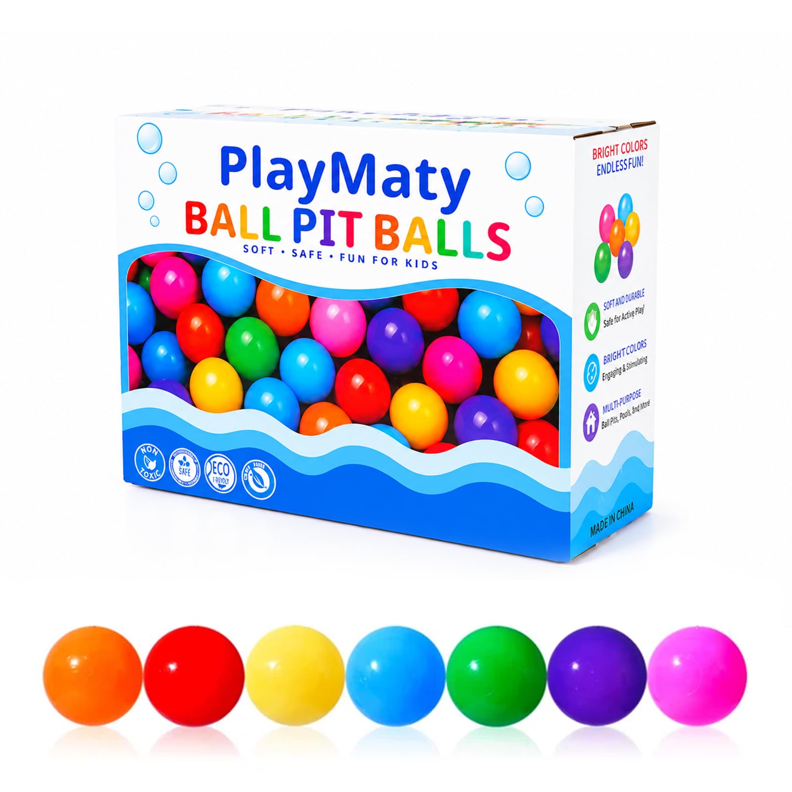 PlayMaty Ball Pit Balls 100pcs Kids Swim Pit Fun Ball Toys for Baby Playhouse Po