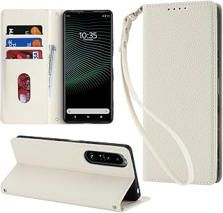 [Hamany] Compatible xperia 1 ii Case Notebook Type Xperia 1 ii Case Card Storage SO-51A Smartphone Case SOG01 Cover Horizontal Stand Function Built-in Magnet Strap Hole Shockproof Durable Abrasion