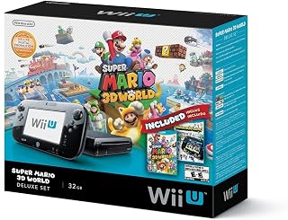 Nintendo Wii U Deluxe Set: Super Mario 3D World and Nintendo Land Bundle - Black 32 GB
