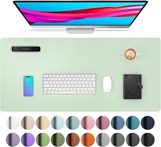 Aothia PU Leather Desk Mat,Large Mouse Mat, 60 x 35 cm, Aqua
