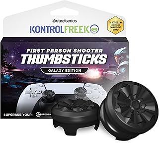 KontrolFreek FPS Freek Galaxy Black for PlayStation 4 (PS4) and PlayStation 5 (PS5) | Performance Thumbsticks | 1 High-Rise, 1 Mid-Rise | Black (Limited Edition)