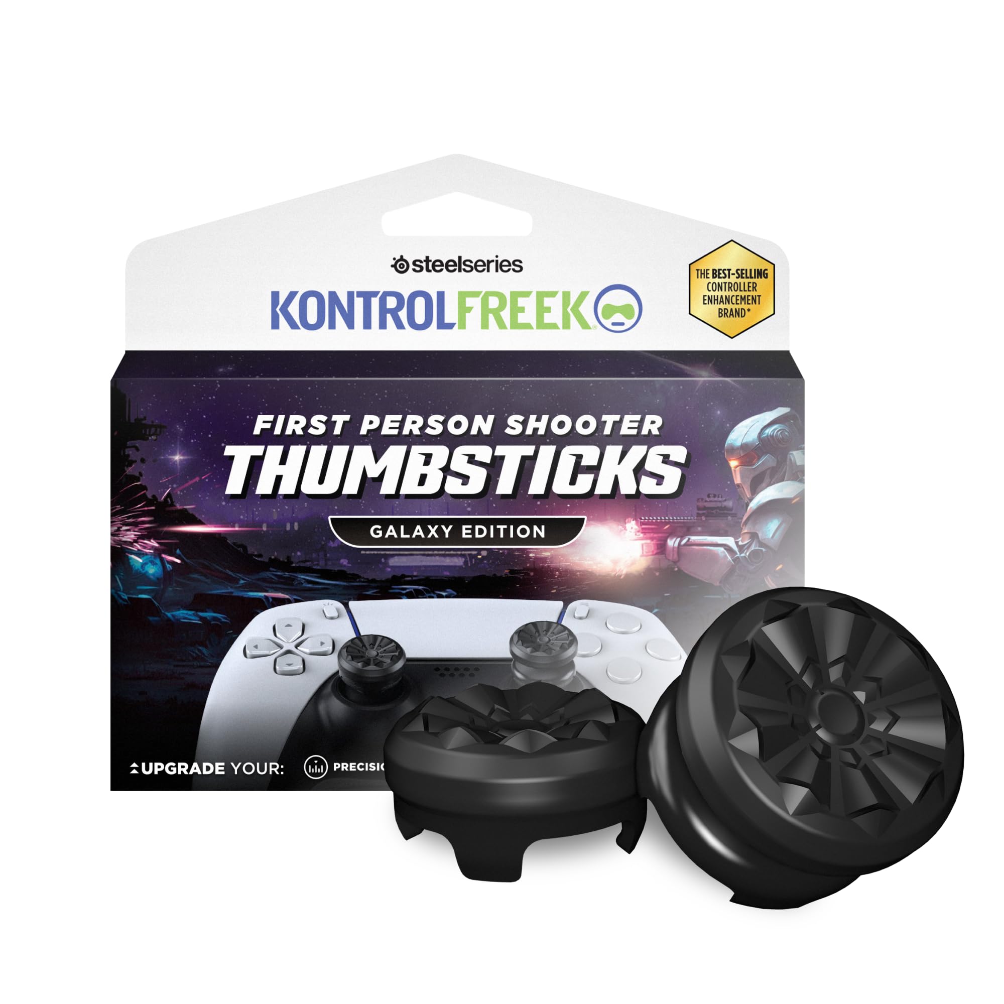 KontrolFreek FPS Freek Galaxy Black for PlayStation 4 (PS4) and PlayStation 5 (P