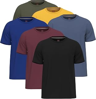 SoftSpun Pack of 6 Men's 100% Cotton T Shirts UK | Men's Round Neck T-Shirts