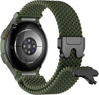 Braided Strap for Samsung Galaxy Watch 7/6/5/4/FE 40mm 44mm/Watch 6 4 Classic 46mm 42mm 47mm 43mm/5 Pro 45mm, One Click No Gap Parachute Elastic Nylon Sport Strap