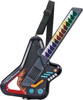 VTech Kidi Guitar Superstar, English | 12-in-1 guitar with light-up frets, touch strings, Bluetooth play-along, built-in songs and band modes. Ages 5+