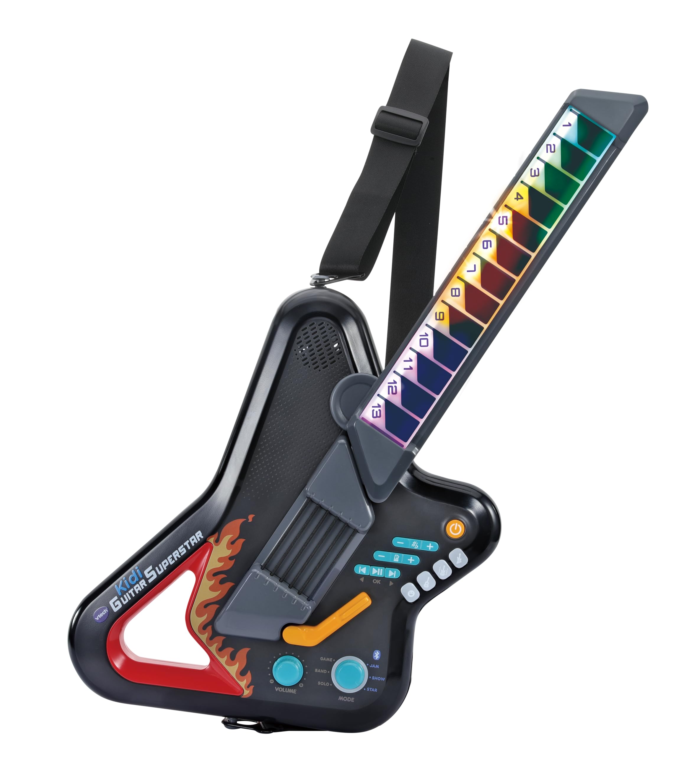 VTech Kidi Guitar Superstar, English | 12-in-1 guitar with light-up frets, touch