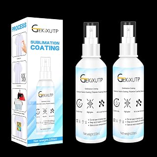 2 x 100ml Sublimation Spray for Cotton Tshirts，Sublimation Coating Spray for T-Shirts, Canvas, Polyester Fabric，Quick Dry, High Gloss，Polyester Spray for Sublimation