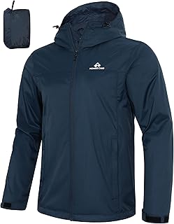 Pioneer Camp Men's Waterproof Jacket with Hood - Sports Waterproof Cycling Jacket with Windproof Protection