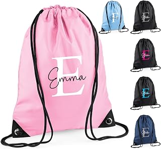 Chicken Craft Customisable Personalised Drawstring Bag - Ideal PE Kit, Gym, and Swimming Bag for Boys, Girls, Kids in Nursery and Primary School, Available with Monogrammed Initial and Name