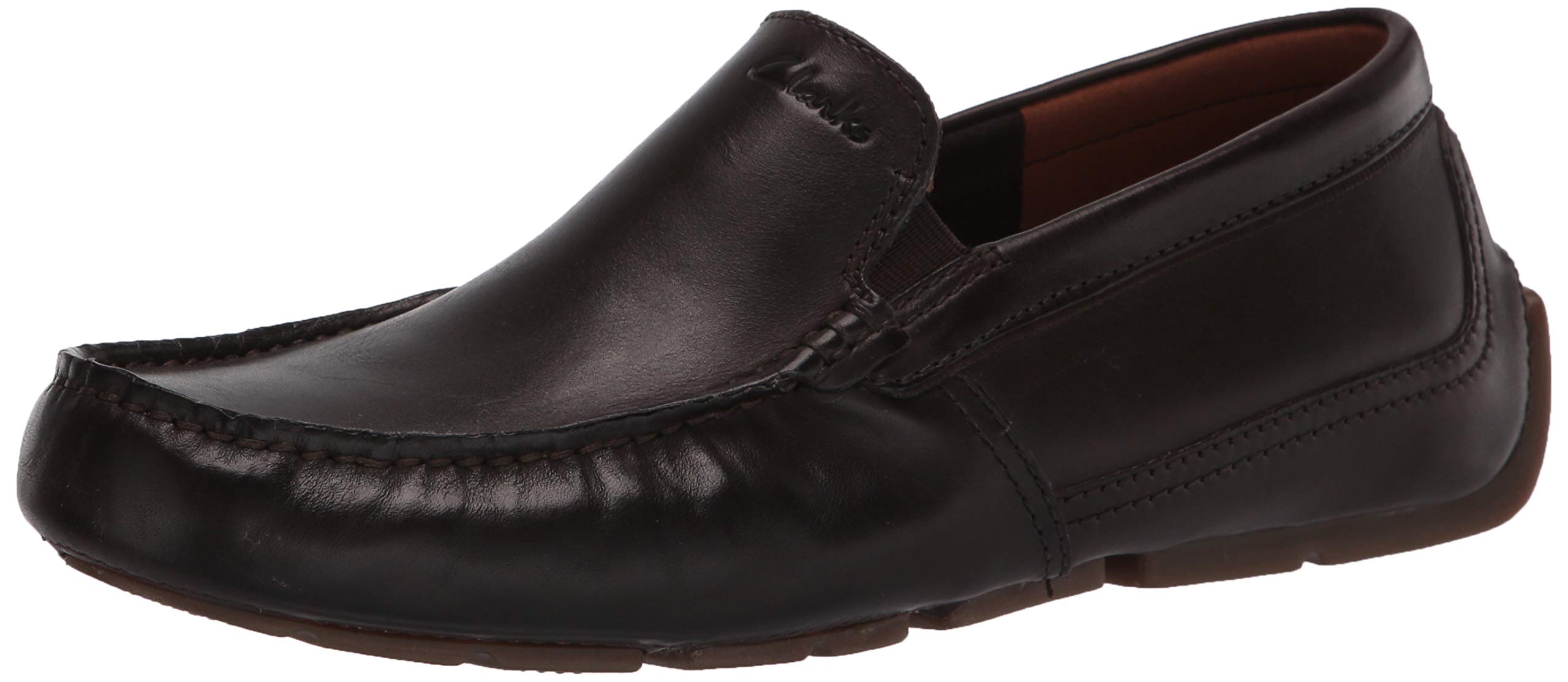 Clarks mens Markman Plain Driving Style Loafer, Dark Brown Leather, 13 US