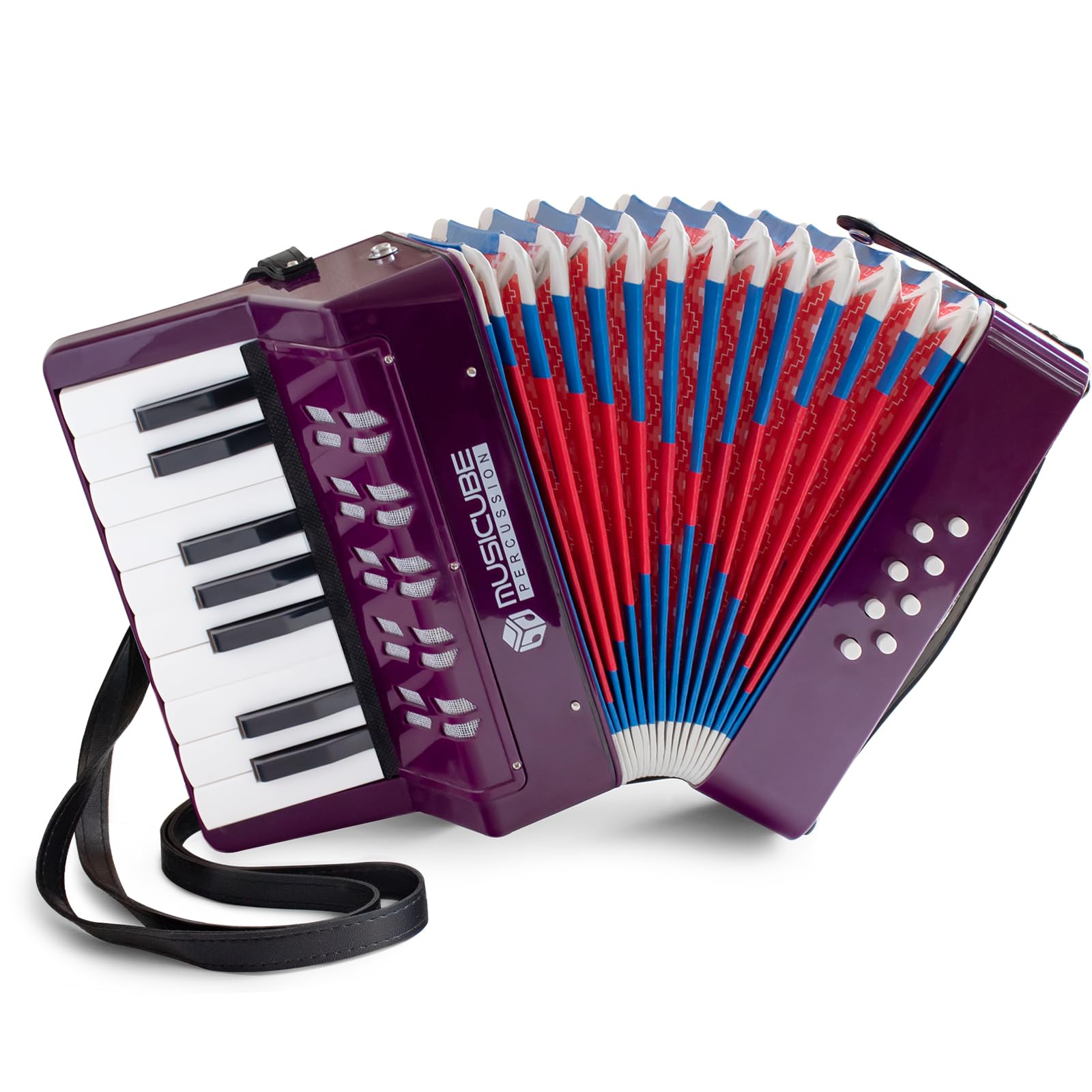 MUSICUBE Accordion Instrument for Kids Professional 17 Keys 8 Bass Accordion wit