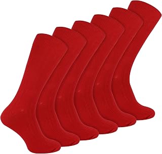 6 Pairs Multipack Mens Ribbed Breathable Crew Cotton Dress Socks | Sock Snob