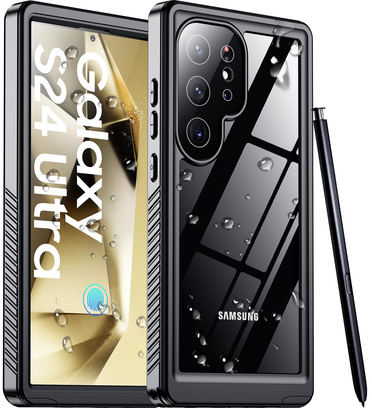 2025 New for Samsung Galaxy S24 Ultra Case Waterproof, [Built-in Camera & Screen