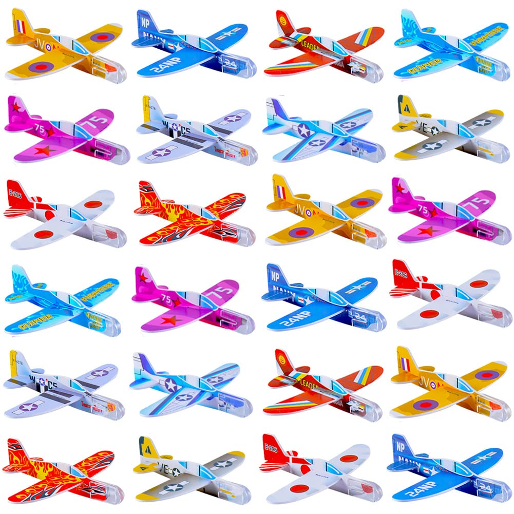 Manmel 50 Pcs Foam Gliders Planes Toys for Kids, Paper Airplane, Party Favors Go