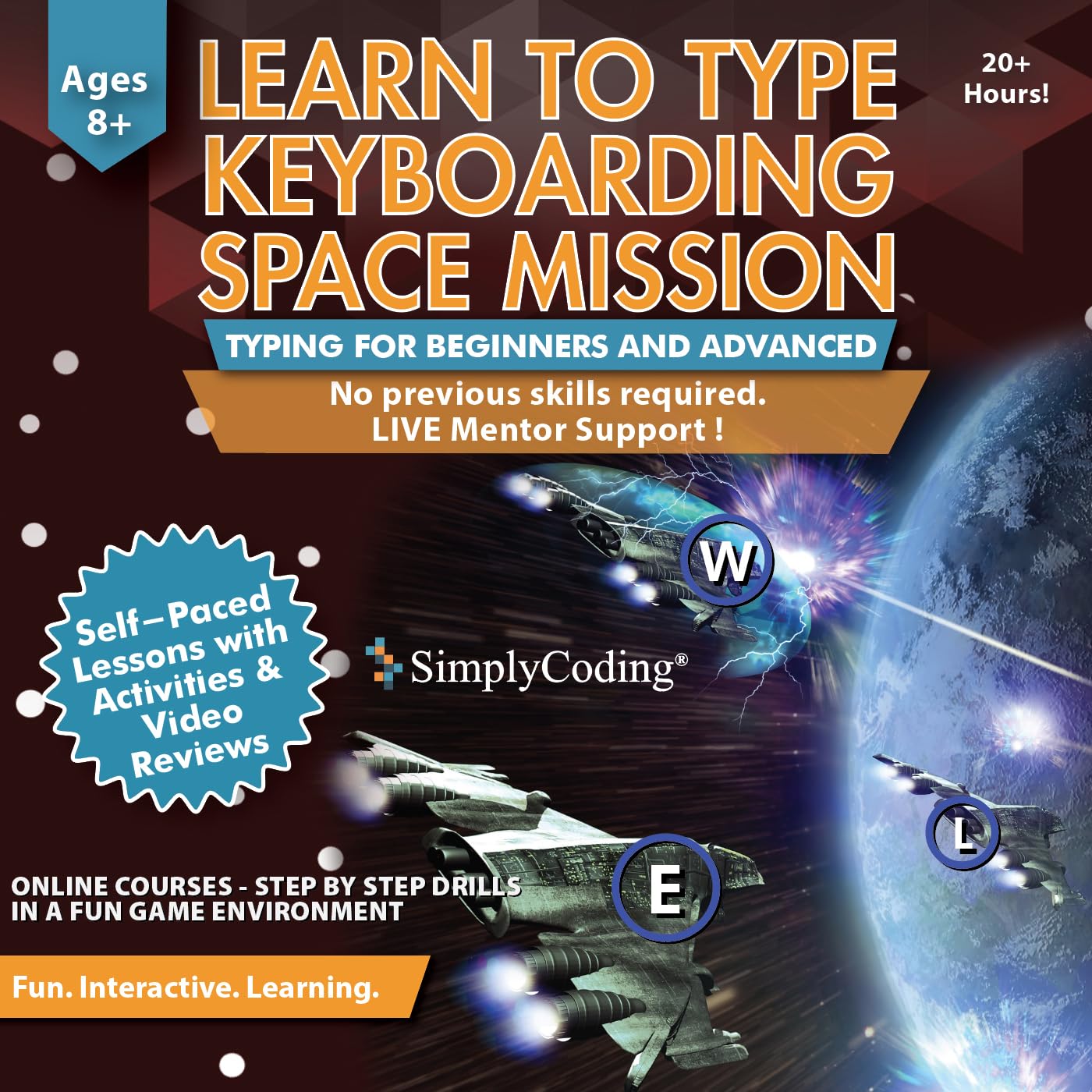 Typing for Kids Ages 9-12 Keyboarding Space Mission: Learn to Type Software Prog