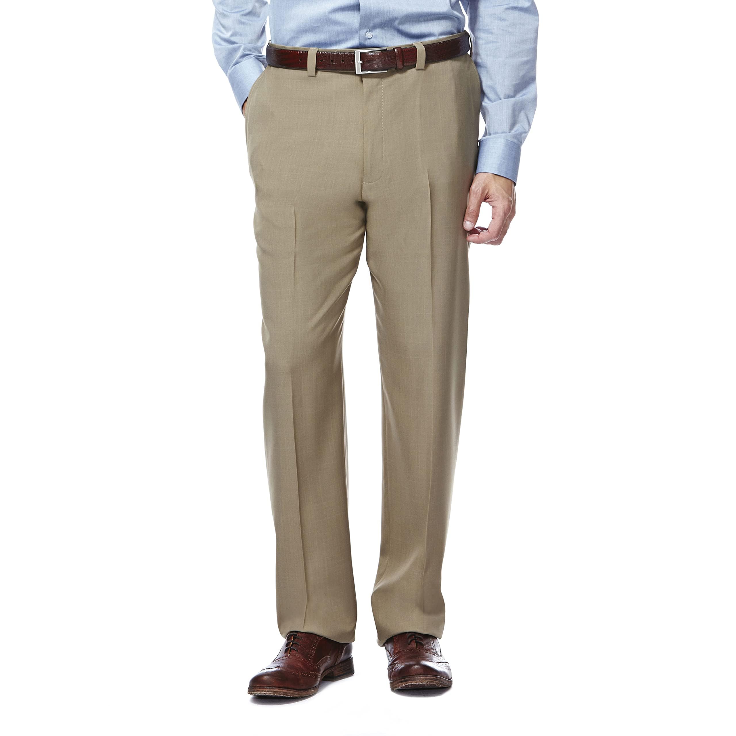 Haggar Men's E-CLO Repreve Stria Flat Front Dress Pant