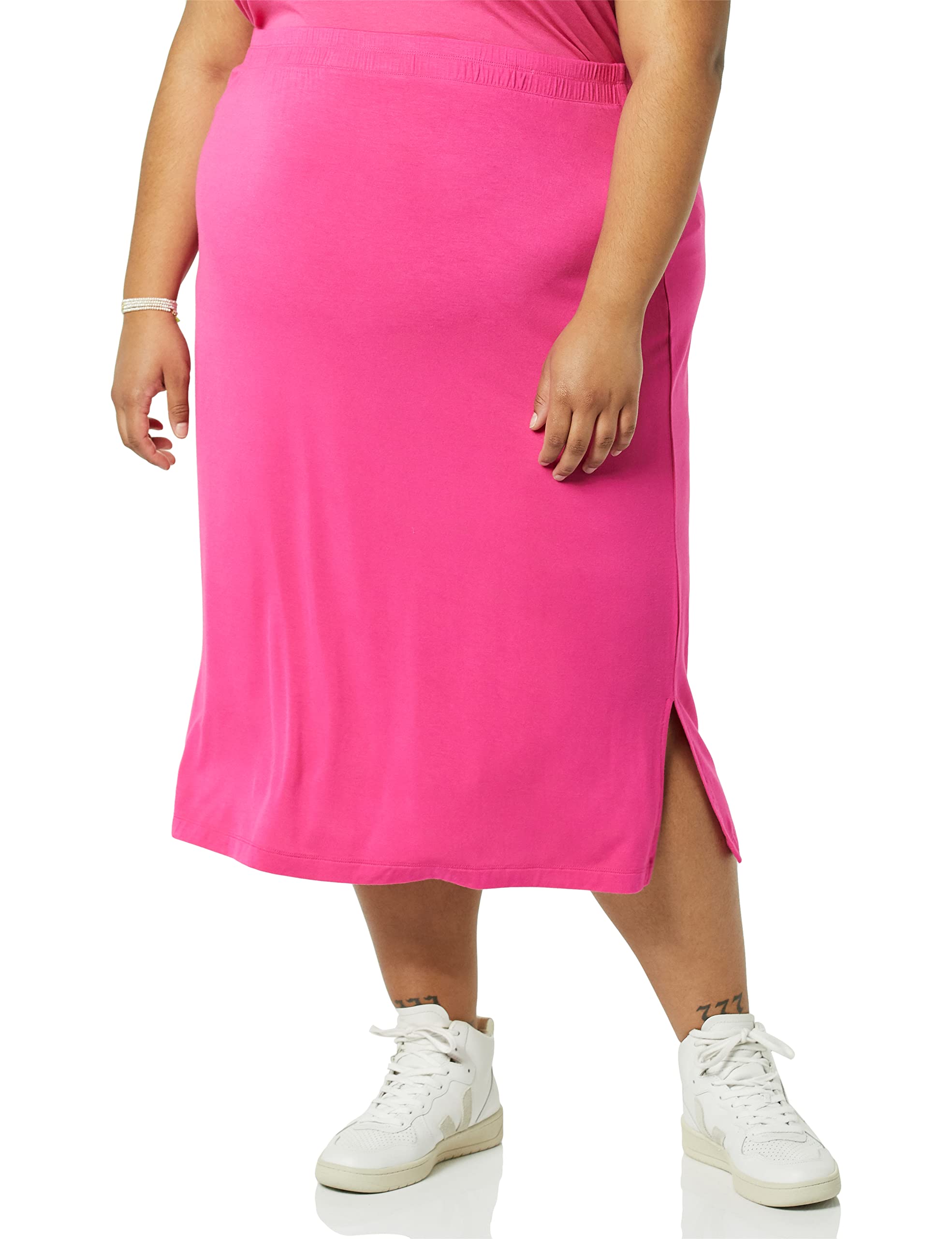 Amazon Essentials Ladies Ladies Slip On Knit Midi Skirt (Available in Plus Size)