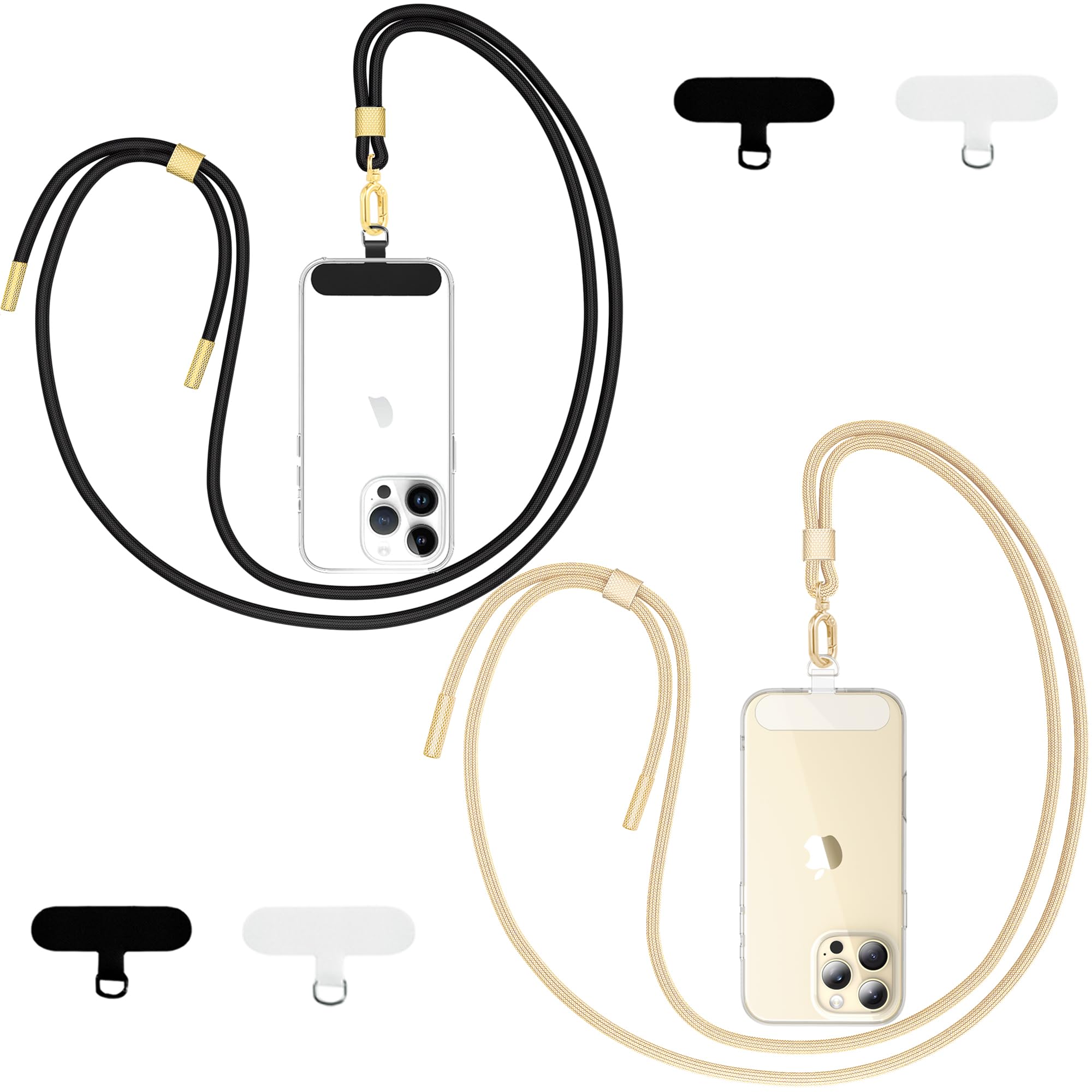 Qyoocom Mobile Phone Chain Universal for All Smartphones, Pack of 2 Lanyard Chai