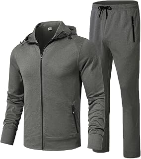 Gopune Men's Tracksuit 2 Pieces Set Hoodie Sweatsuits Full Zip Athletic Jogging Suits Long Sleeve Casual Sports Outfits