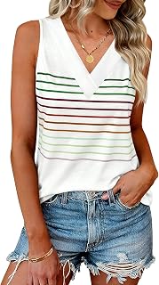 EyMuse Women V Neck Sleeveless Tunic Tank Tops Casual Classic Cute Trendy Clothes