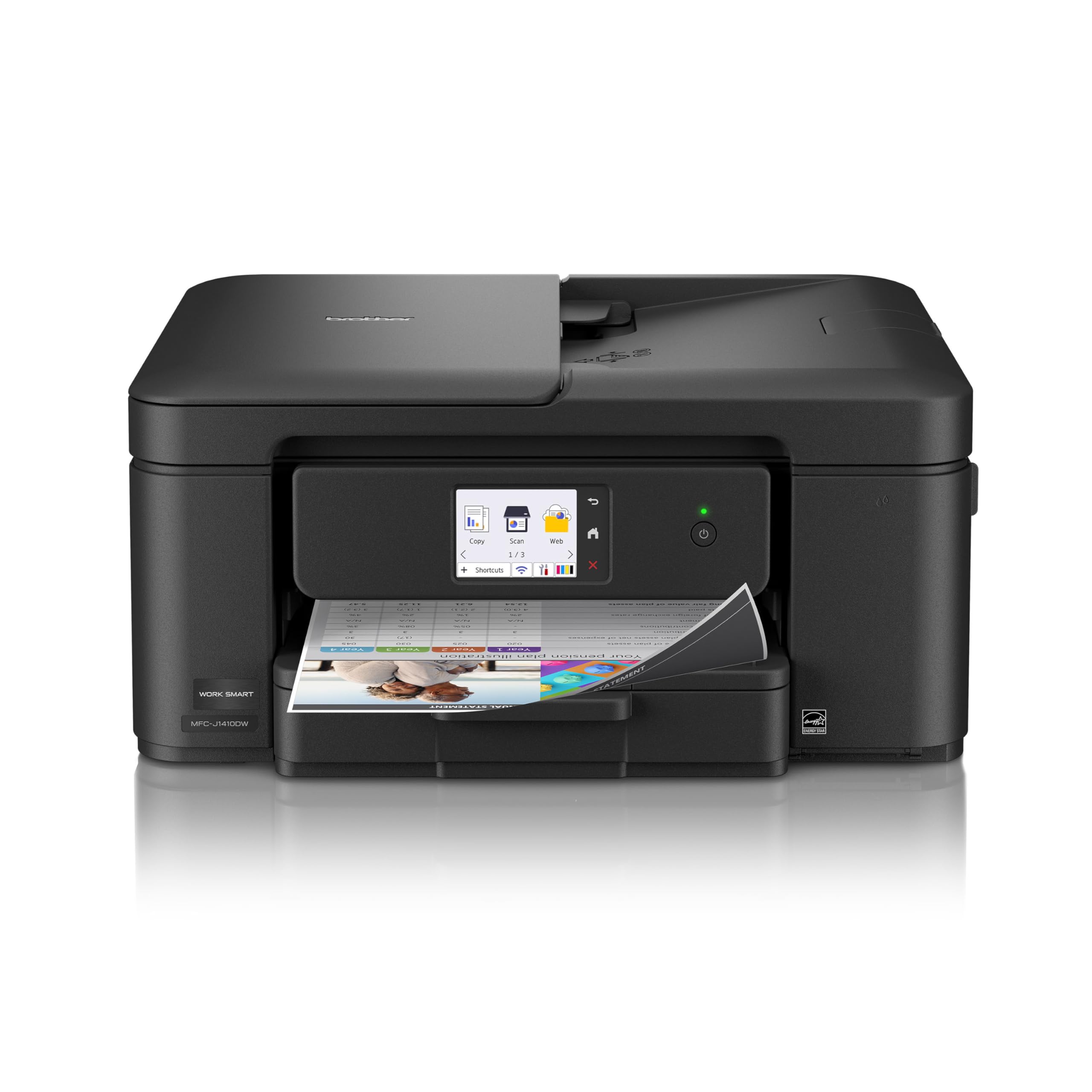Brother Work Smart 1410 Wireless Color Inkjet All-in-One Printer with 2.7” Touch
