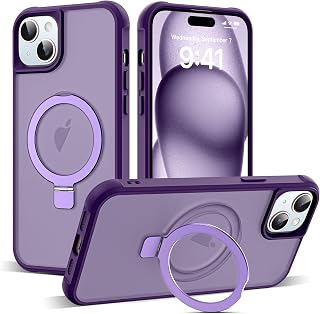 SKYLMW Compatible with iPhone 15 Plus Case with Stand,Purple