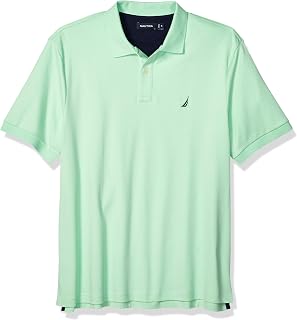 Nautica Mens Slim Fit Short Sleeve Solid Soft Cotton Polo Shirt