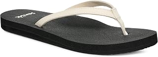 Sanuk Yoga Joy Womens Flip Flops | Yoga Mat Footbed | Sandals for Women | Womens Yoga Sandals | Women's Beach Sandals