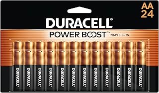 Duracell Coppertop AA Batteries, 24 Count, 12-Year Shelf Life, Long-lasting | AA Batteries with Power Boost Ingredients, Long-lasting Alkaline Double AA Battery for Household and Office Devices