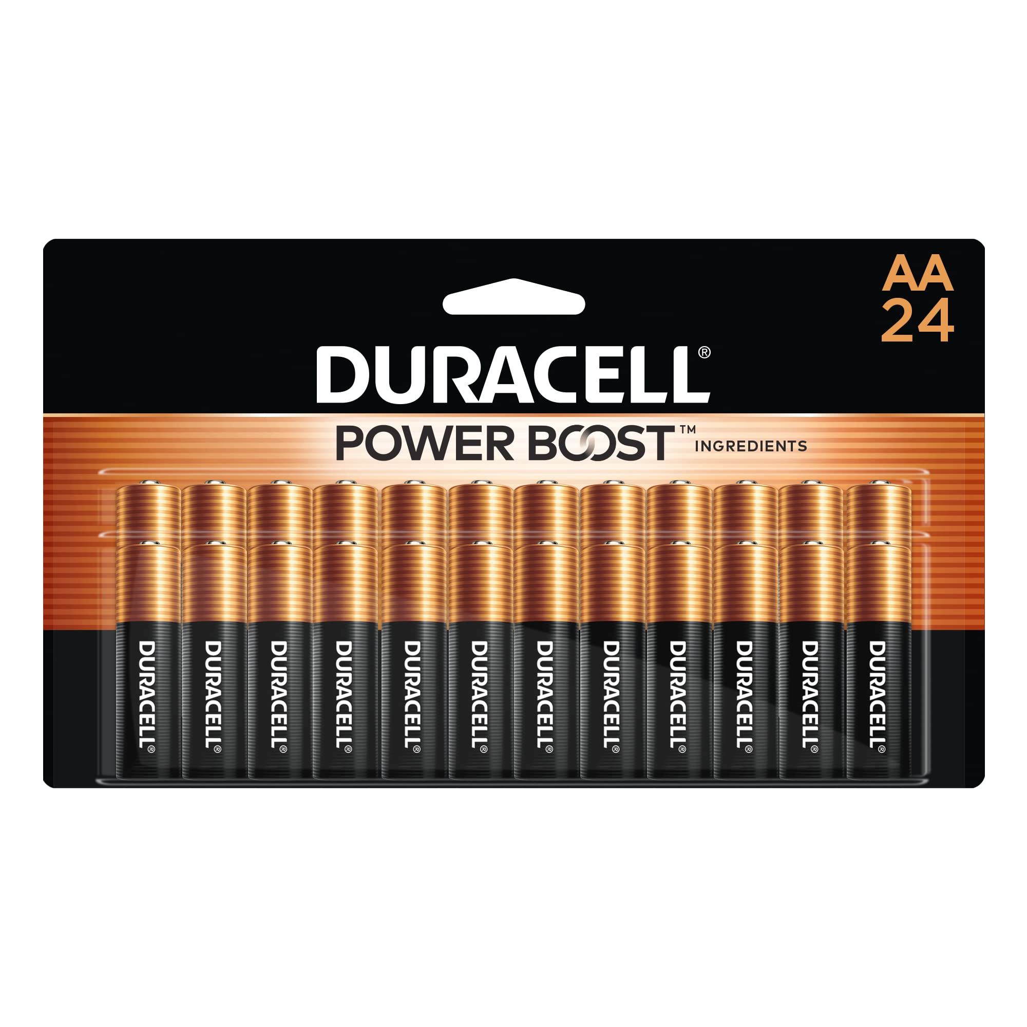Duracell Coppertop AA Batteries, 24 Count, 12-Year Shelf Life, Long-lasting | AA
