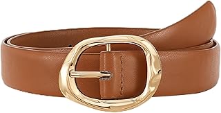 Women Leather Belt for Jeans Pants Ladies Casual Waist Belt Fashion Faux Leather Women Belt 1.18“ Width