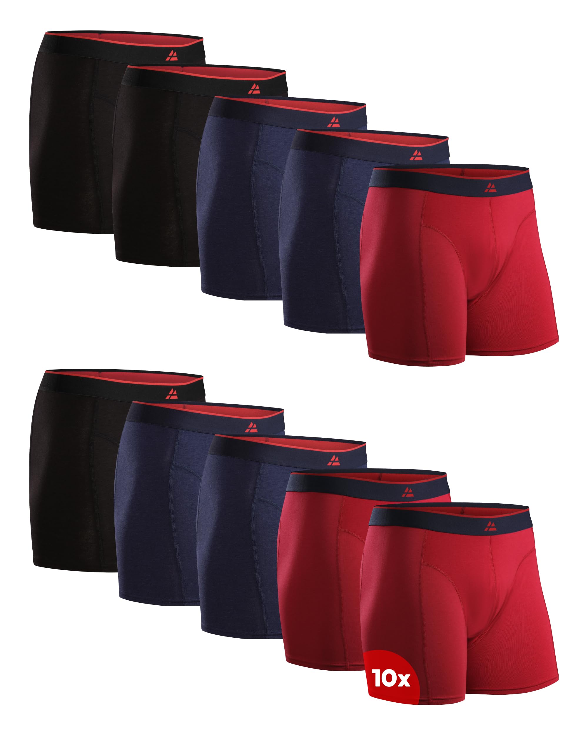 DANISH ENDURANCE Men's Bamboo Boxer Shorts, with or without Fly, Pack of 6 or 10