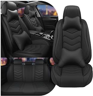 Car Seat Covers for Honda Civic 2000-2026, Stylish Sport Seat Cover, Premium Nappa Leather Car Seat Cover. Automobile Seat Covers Sets.(Luxury 5 Seats/Pure Black)