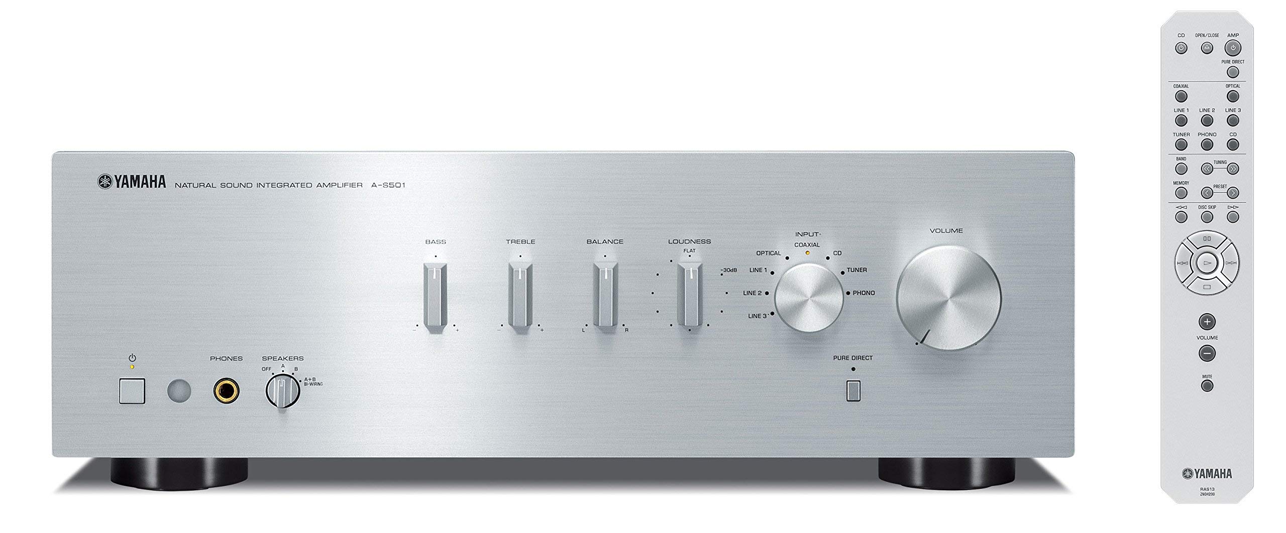 Yamaha A-S501SL Natural Sound Integrated Stereo Amplifier (Silver) (Renewed)