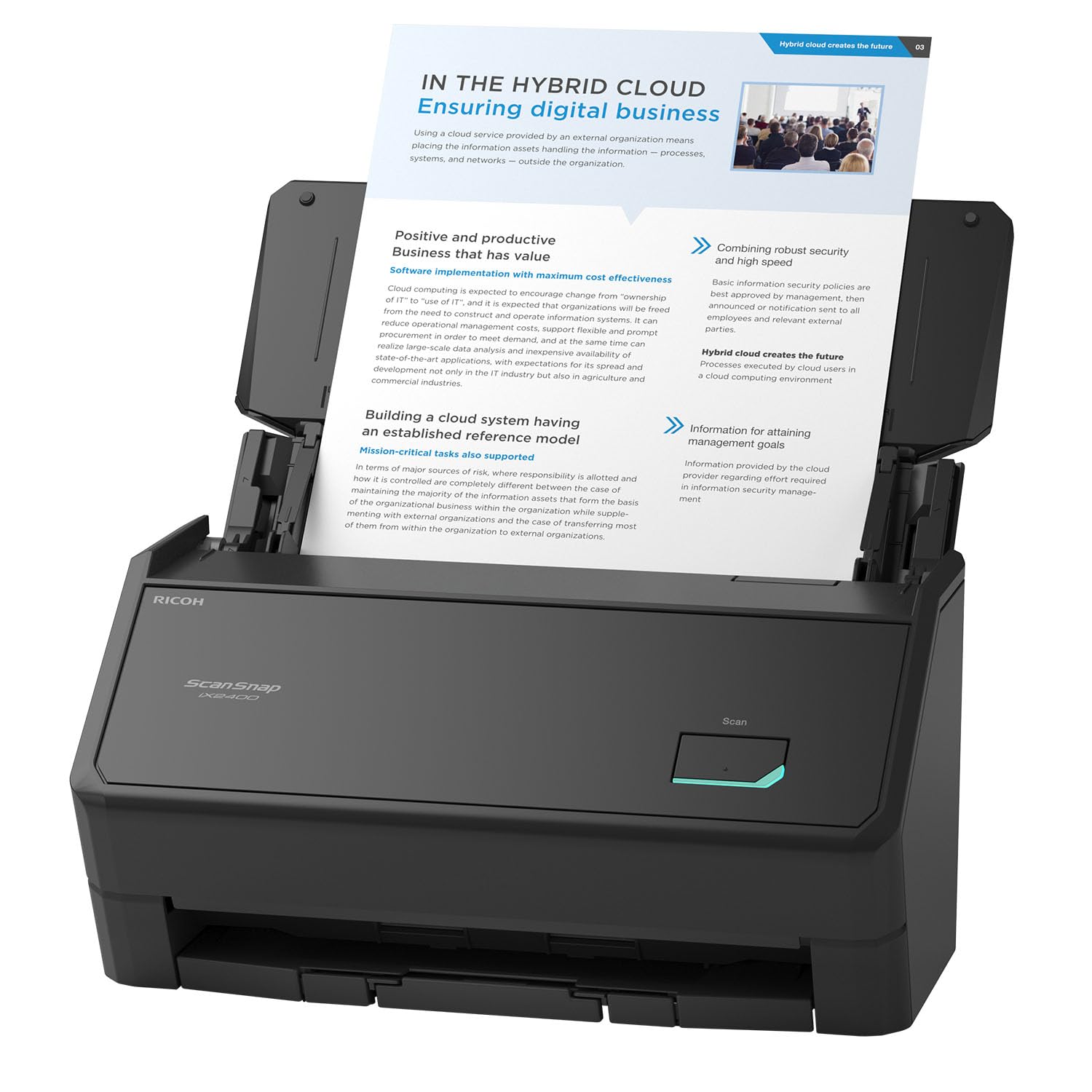 ScanSnap iX2400 High-Speed One-Touch Button Color Document Scanner, Black | Simp