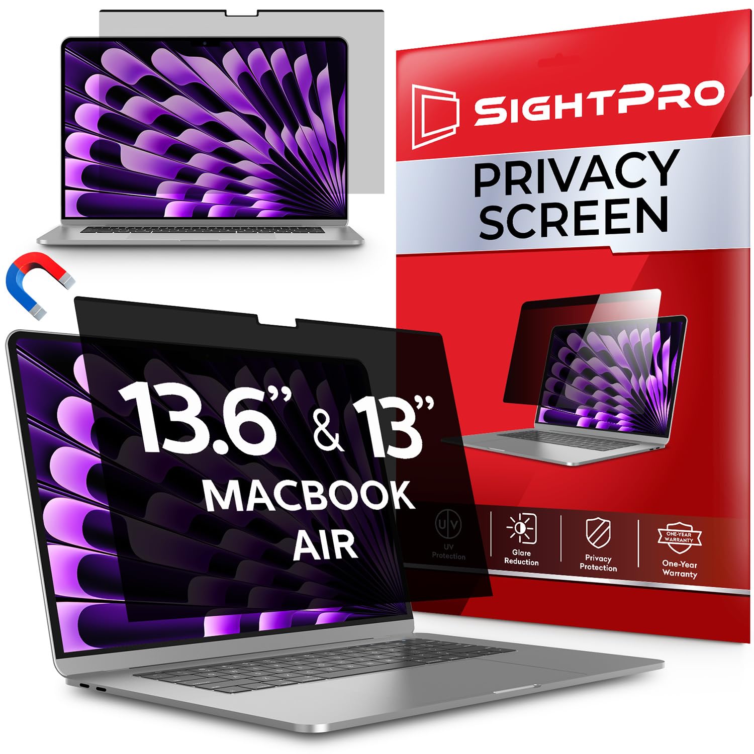 SightPro Magnetic Privacy Screen for MacBook Air 13 & 13.6 Inch (2022-2026, M2-M