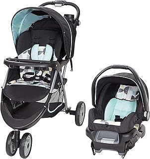 Baby Trend EZ Ride 35 Travel System Stroller &amp; Infant Car Seat, Doodle Dots | Lightweight and Foldable Compact Design with One Hand Fold and Adjustable Handle