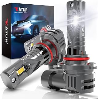 KATUR 9005 LED Headlight Bulbs, 32000LM 6000K Xenon White 1:1 Mini Size All-in-One Conversion Kit Plug and Play HB3 LED Bulb, Pack of 2
