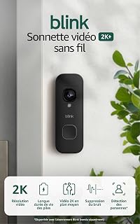 Blink Battery Doorbell 2K+ (newest gen) | Head-to-toe view | 2K video | Enhanced audio | IP65 | Long-lasting battery life | Easy setup | Required Sync Module not included – Add-On (Black)