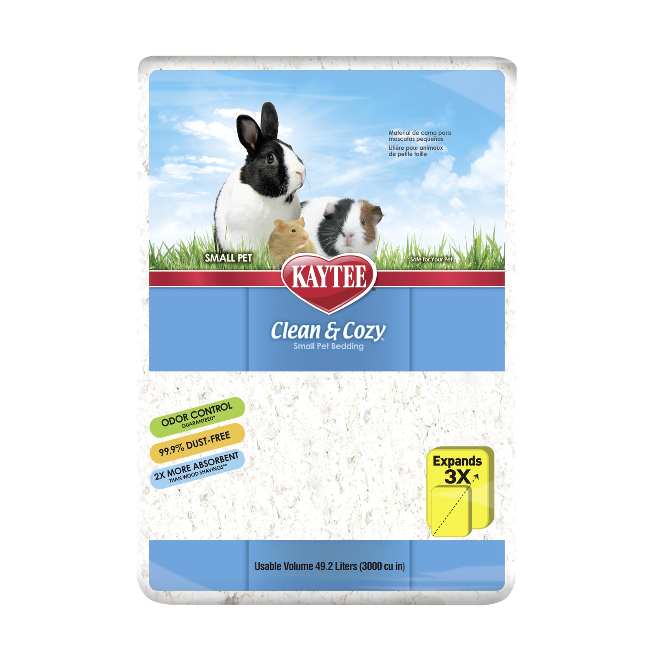 Kaytee Clean & Cozy White Bedding Pet For Guinea Pigs, Rabbits, Hamsters, Gerbil