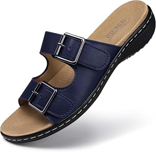SHIBEVER Women Dressy Flat Sandals: Comfortable Arch Support Sandal