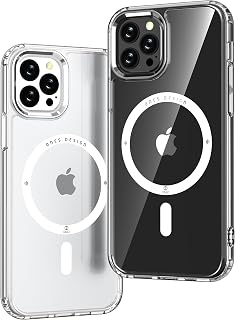 ONES Hard Hybrid Magnetic Case Compatible with iPhone 13 Pro Case MagSafe, Military Grade Protection, Shockproof Airbag, Scratch-Resistant, Qi Wireless Charging, Anti-Yellow Silicone Cover, Clear