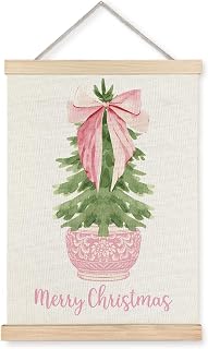 Luvadian Chinoiserie Christmas Decor, Pink Coquette Wall Art, 12x16 Inches